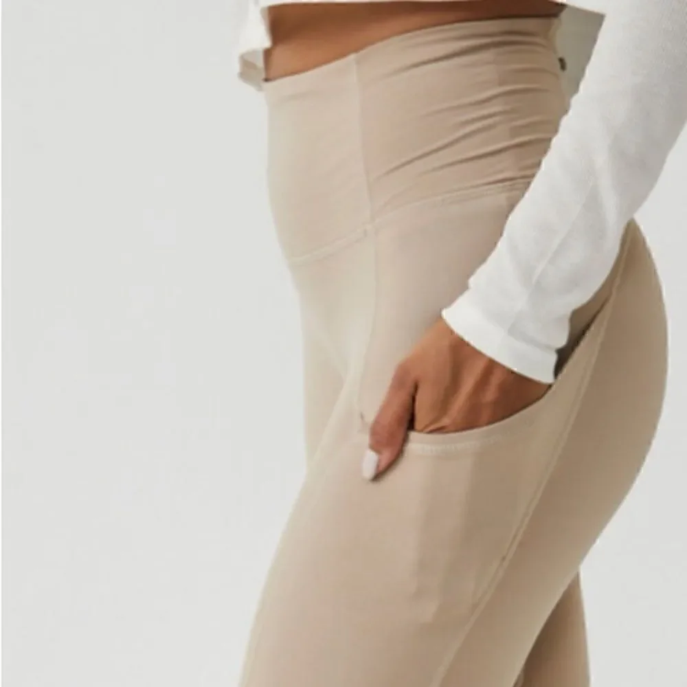 NWOT Free People Out of your League Clay Leggings Ruched High Rise Pockets S Gym